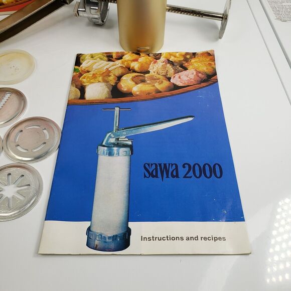 Vintage SAWA 2000 Standard Metal Cookie Press Decorator Gun With Box 1970s - Picture 12 of 16